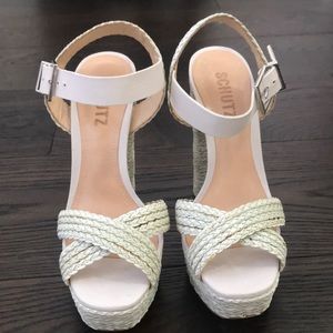 SCHUTZ WOVEN PLATFORMS SIZE 6.5 NWT
